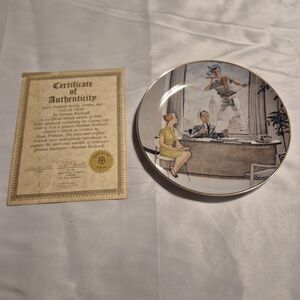 Decorative Plate with Norman Rockwell Art